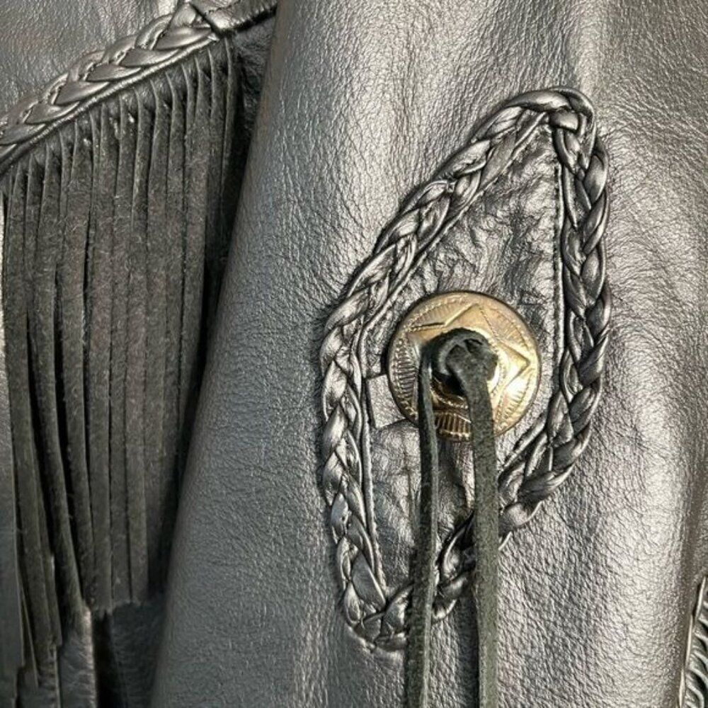 Hot Leathers Black Leather Fringe Jacket (Women’s XL) - Picture 7 of 11